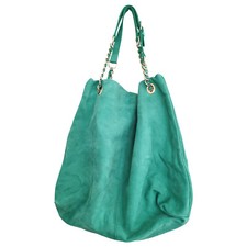 Sac Caprice Vanessa Bruno en cuir de veau velours vert Grand modèle