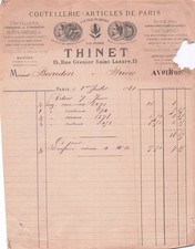 75 PARIS coutelier THINET 1882