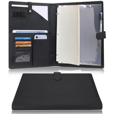 Porte-documents en Cuir A4 Padfolio Anneaux Planchettes à pince Classeur Ramo...