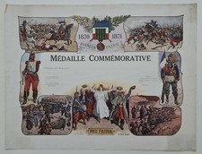 Médaille commémorative Bombled 1912 Diplôme Guerre Militaire Presse