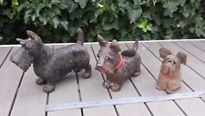 2 sculptures ART DECO chien en bois SCOTTISH TERRIER + 1 pot tabac Forêt noire
