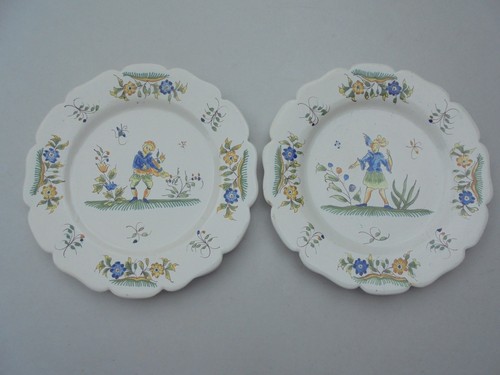 Pair antique vintage moustiers - pair,