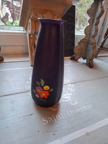 Vase émaillé decor floral