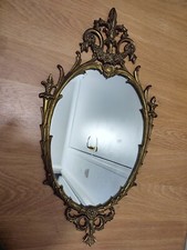 Superbe Miroir Mural style Baroque / Rocaille - Bronze / Laiton Doré ⭐⭐