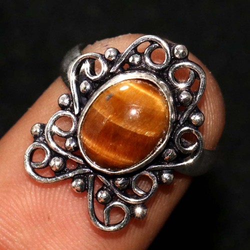 Bague œil tigre plaqué - bague,