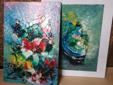 Deux tableaux Huile sur carton