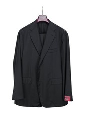 2600 $ SARTORIA PARTENOPEA NAPOLI Costume Solide En Bleu Nuit Fait Main