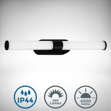 Lampe LED pour miroir 40cm salle de bain Spot mural noir 7W blanc neutre