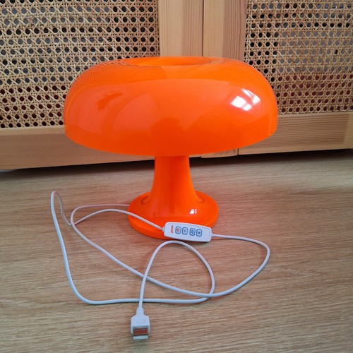 Lampe design champignon orange - lampe,