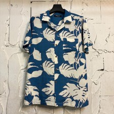 Chemise hawaienne bleue fleurs