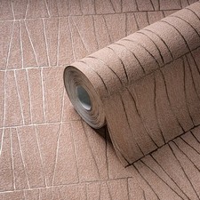 Papier Peint À Motif Abstrait Avec Détails En Lignes – Rose Pâle, Or