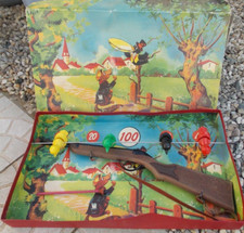 ANCIEN JEU DE TIR A FLECHE CIBLE OISEAUX ENFANTS BOITE D'ORIGINE ANNEE 50 