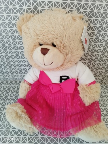 Peluche doudou ours beige - , jupe
