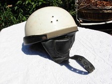 Casque bol ancien intérieur cuir signé Moto Salto marque déposée