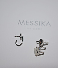 MESSIKA BOUCLES D'OREILLE ASYMETRIQUES  MULTI CREOLE GATSBY OR BLANC DIAMANTS