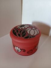 André Delatte Nancy Boite avec couvercle en verre rouge émaillé art nouveau