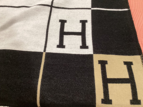 Hermès black and - cream, throw
