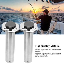 1 Pair Stainless Steel Rod Holder Heavy Duty 15 Degree Fishing Rod Holder For