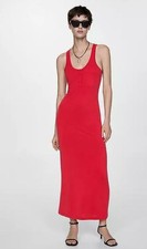 Mango Robe Peti Longue Rouge