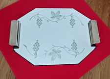 ANCIEN PLATEAU MIROIR DE SERVICE DE FORME OCTOGONALE - EPOQUE ANNÉES 50