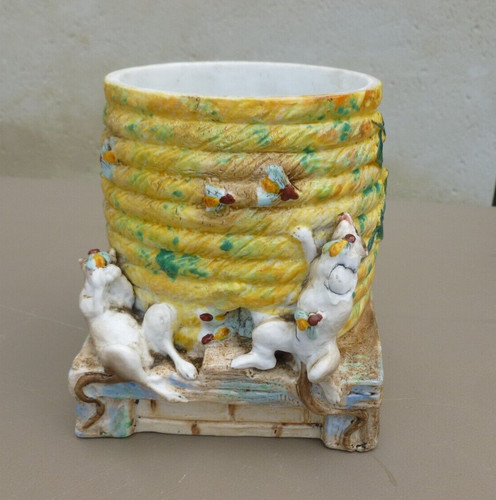 Ancien pot biscuit mauger - en,