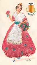 CPA FANTAISIE BRODÉE TENUE DANSE TRADITIONELLE ESPAGNE VALENCIA N°5 PAR IRAOLA