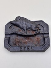 Ancien Cendrier En Fonte EFEL Avec Animal Sanglier 1/2 Chasse .Sauvage #A14