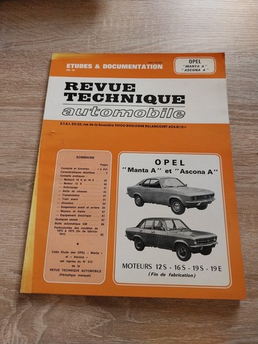 Revue technique opel manta - revue,