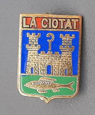 Insigne émail LA CIOTAT Ville Blason Héraldique miniature PIN  1960 ORIGINAL