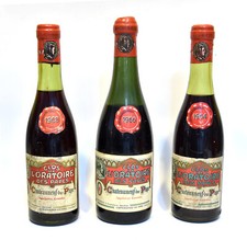 Clos de l’Oratoire des Papes 1964,1966, 1968, 3 bouteilles Châteauneuf-du-Pape