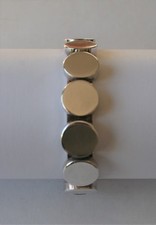 Bracelet design signé POGGI - Paris - Métal argenté - Vintage