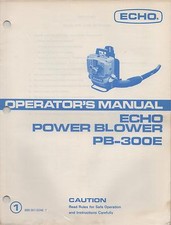 ECHO POWER BLOWER OPERATOR'S