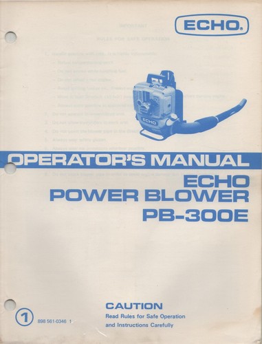 Echo power blower - power, operator's