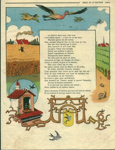 Gravure ancienne fables la - fables,