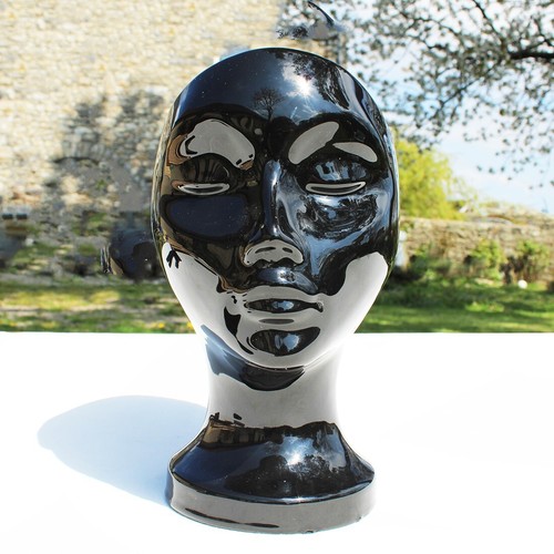 Cache pot vase tête noire - tête,