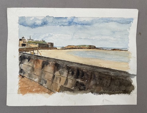 Plage aquarelle signature à - aquarelle,,