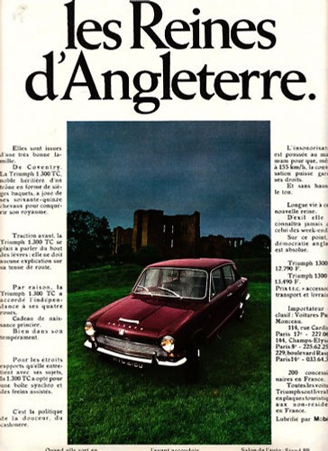 Publicité ancienne voitures