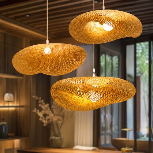 Lustre suspension bambou - lustre,