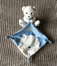 Doudou Ours blanc bleu Love