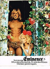PUBLICITE ADVERTISING 054  1972  EMINENCE slip homme brun sauvage