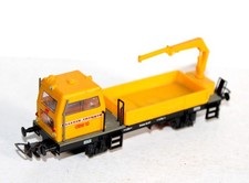 RARE! LILIPUT HO 381 10 DRAISINE WAGON MAINTENANCE GRUE + PLATEAU CHARGEMENT OBW