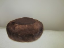 Toque chapeau en vison et daim   style vintage