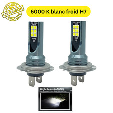 Ampoule LED H7 6000K Blanc Froid Super Lumineuse Antibrouillard Voiture Moto 80W