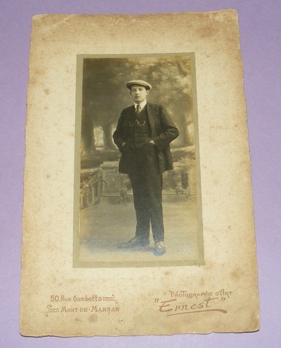Ancienne photo sur carte - ancienne, homme
