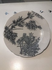 ANCIENNE ASSIETTE DÉCOR MOINEAUX LONGWY 1884