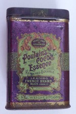 BOITE Métal CACAO POULAIN  250G 1 face en français et 1 en anglais Année 40