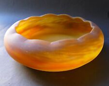 Coupe / Vase polylobé Art Déco pate de verre marmoréen Muller frères