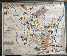 CARTE SCOLAIRE REGION ECONOMIQUE  DE L'EST + NORD  OBERTHUR  Double face + pince