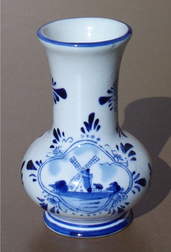 Delft vase décor moulin - delft,