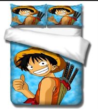 Housse de couette One piece 1 place 135x200 Cm + 2 Taies 70x50 Cm Animé Manga 